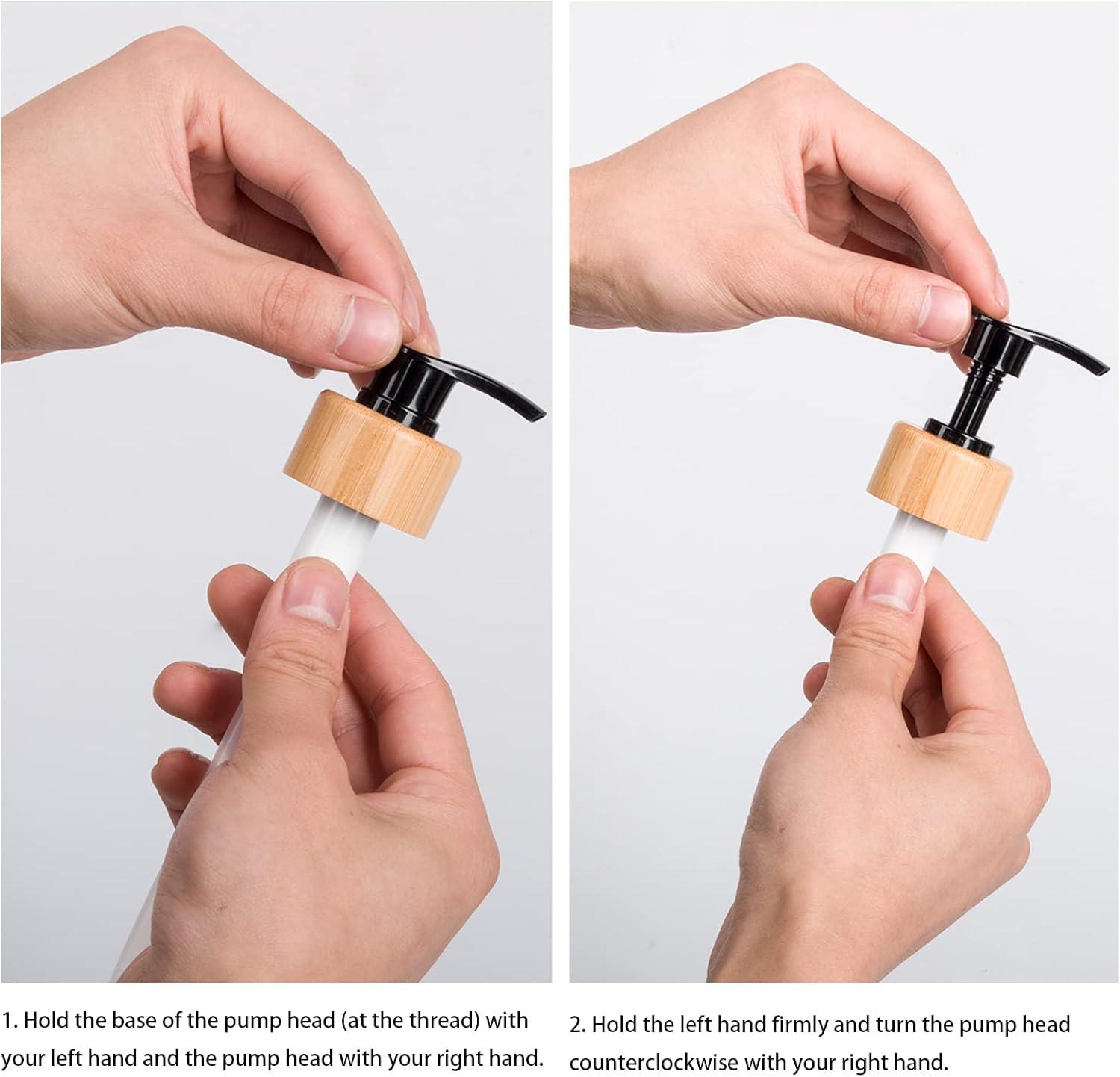 image17 oz Hand Soap Dispenser Glass Liquid Dish Soap Bottles Refillable Empty Lotion Pump Bottles for Bathroom Decor Kitchen Sink Matte Design Black White Pack of 2Black