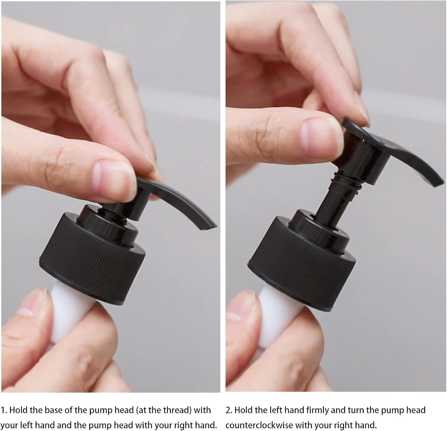 image17 oz Hand Soap Dispenser Glass Liquid Dish Soap Bottles Refillable Empty Lotion Pump Bottles for Bathroom Decor Kitchen Sink Matte Design Black White Pack of 2Black White