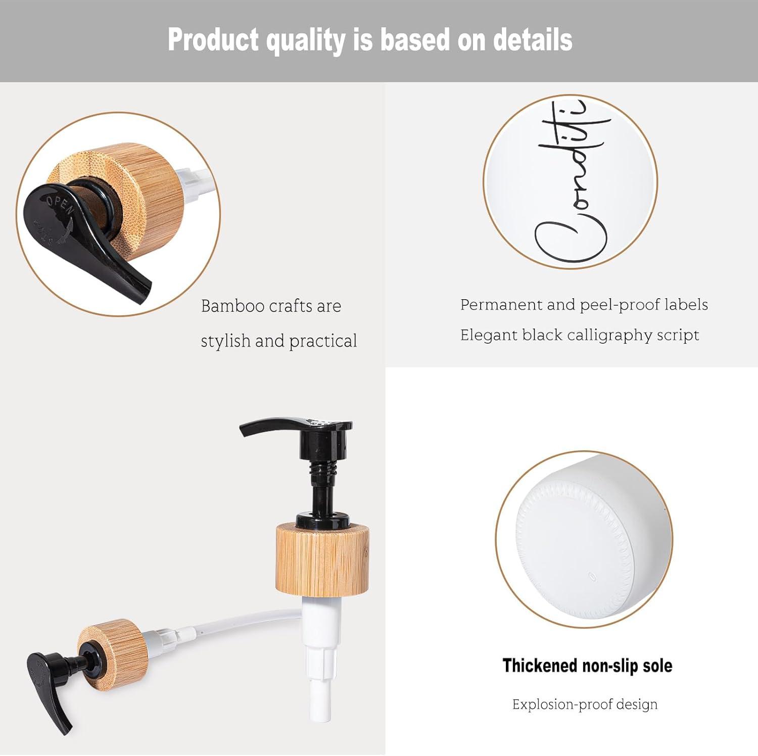 image17 oz Hand Soap Dispenser Glass Liquid Dish Soap Bottles Refillable Empty Lotion Pump Bottles for Bathroom Decor Kitchen Sink Matte Design Black White Pack of 2White