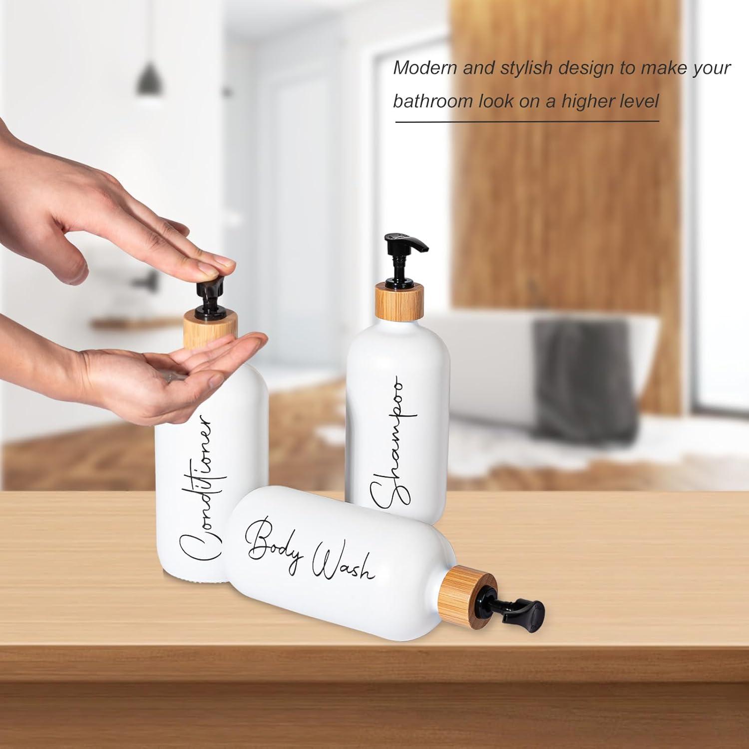 image17 oz Hand Soap Dispenser Glass Liquid Dish Soap Bottles Refillable Empty Lotion Pump Bottles for Bathroom Decor Kitchen Sink Matte Design Black White Pack of 2White