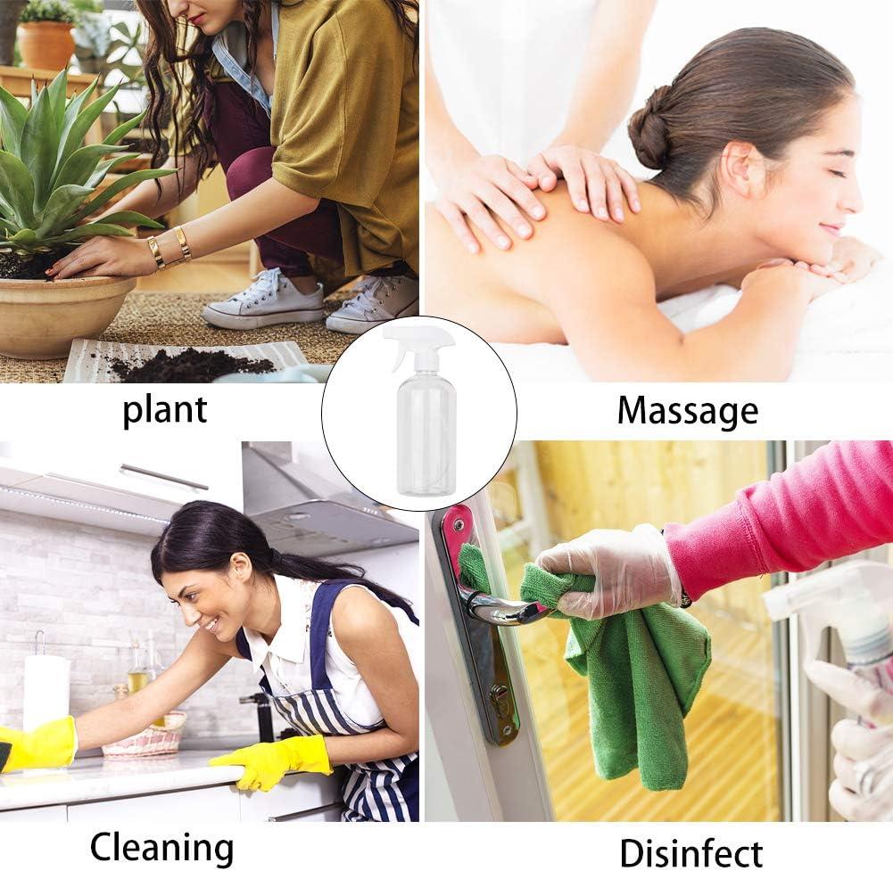 imageUUJOLY 17 oz Plastic Spray Bottle Trigger Empty Spray Bottles Clear Refillable Container for Water Essential Oils Hair Cleaning Products Adjustable Head Sprayer and Stream Black 2 PackClear