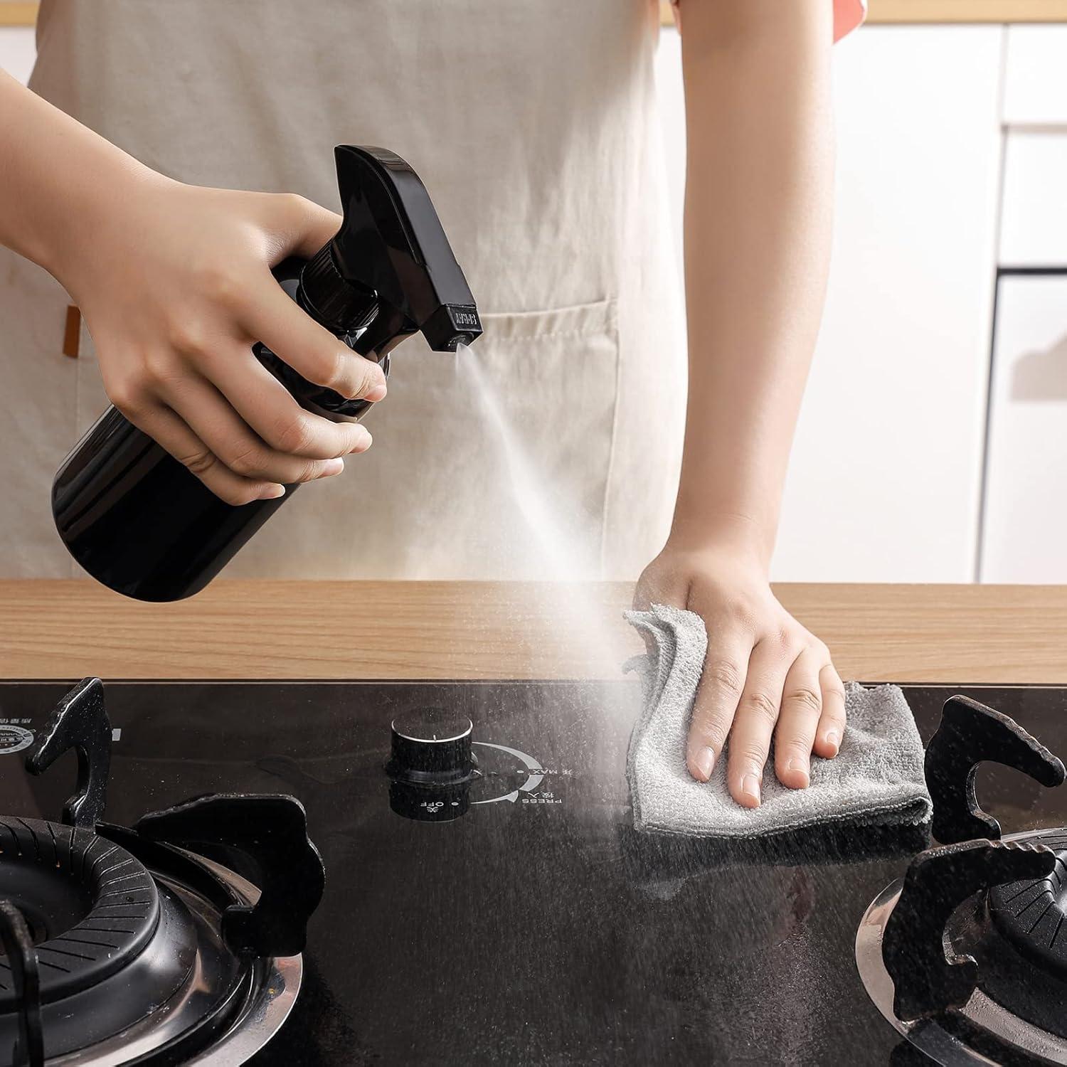 imageUUJOLY 17 oz Plastic Spray Bottle Trigger Empty Spray Bottles Clear Refillable Container for Water Essential Oils Hair Cleaning Products Adjustable Head Sprayer and Stream Black 2 PackZBlack