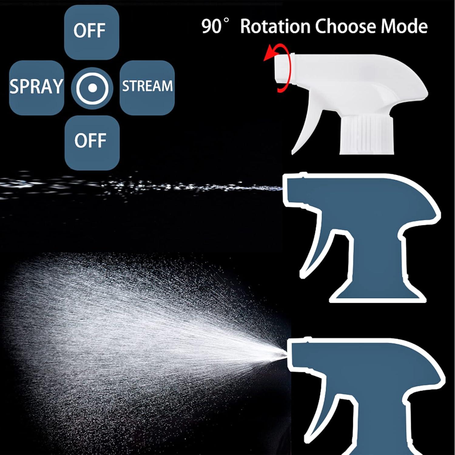 imageUUJOLY 17 oz Plastic Spray Bottle Trigger Empty Spray Bottles Clear Refillable Container for Water Essential Oils Hair Cleaning Products Adjustable Head Sprayer and Stream Black 2 PackClear Black