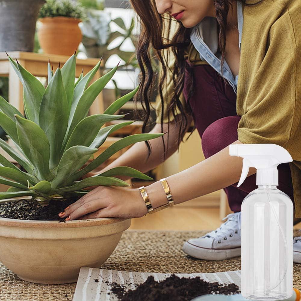 imageUUJOLY 17 oz Plastic Spray Bottle Trigger Empty Spray Bottles Clear Refillable Container for Water Essential Oils Hair Cleaning Products Adjustable Head Sprayer and Stream Black 2 PackClear