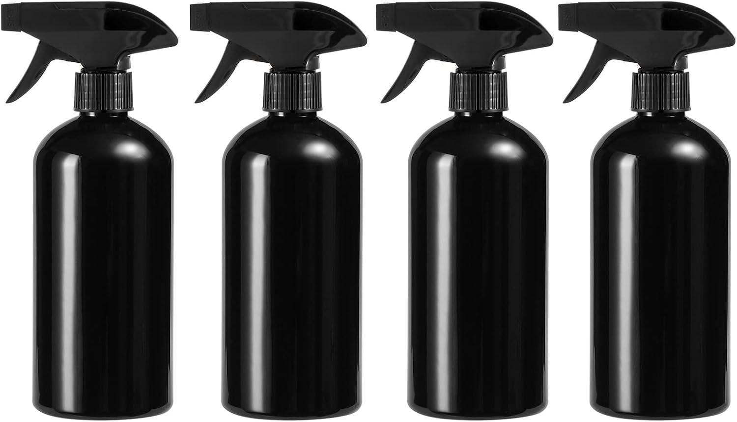 imageUUJOLY 17 oz Plastic Spray Bottle Trigger Empty Spray Bottles Clear Refillable Container for Water Essential Oils Hair Cleaning Products Adjustable Head Sprayer and Stream Black 2 PackZBlack