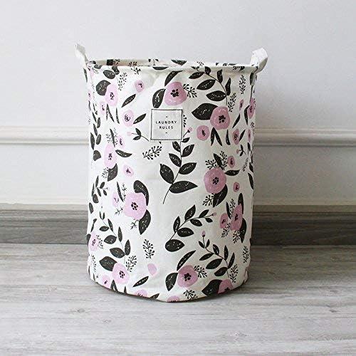 imageUUJOLY Collapsible Laundry Basket Laundry Hamper with Handles Waterproof Round Cotton Linen Laundry Hamper Printing Household Organizer Basket 197x157 inches Gold leafPurple