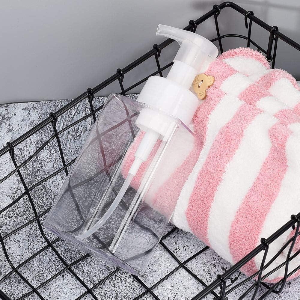 imageUUJOLY Foaming Soap Dispenser 250ml 9oz Refillable Pump Bottle for Liquid Soap Shampoo Body Wash 2 Pcs Small ClearClear