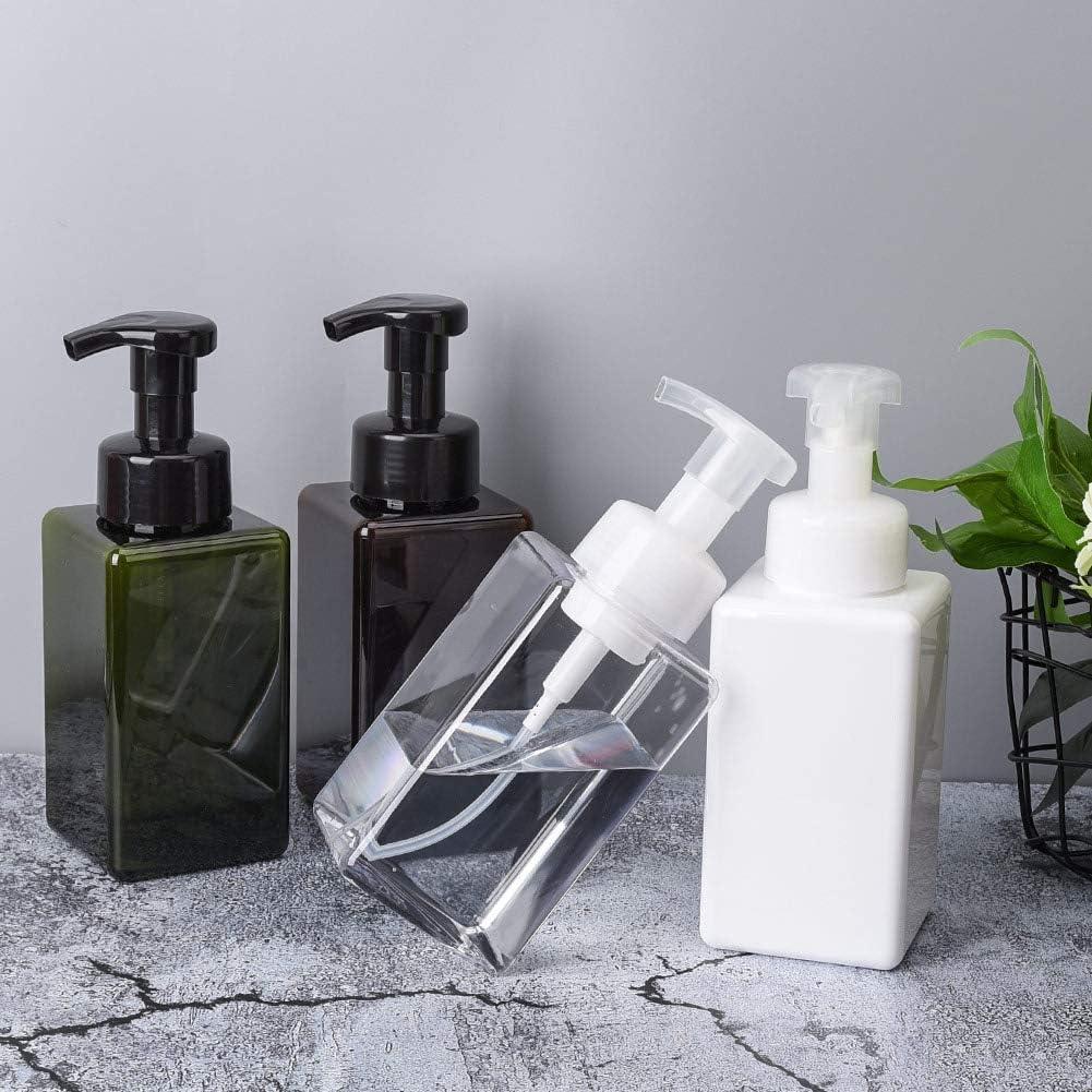 imageUUJOLY Foaming Soap Dispenser 250ml 9oz Refillable Pump Bottle for Liquid Soap Shampoo Body Wash 2 Pcs Small ClearWhite