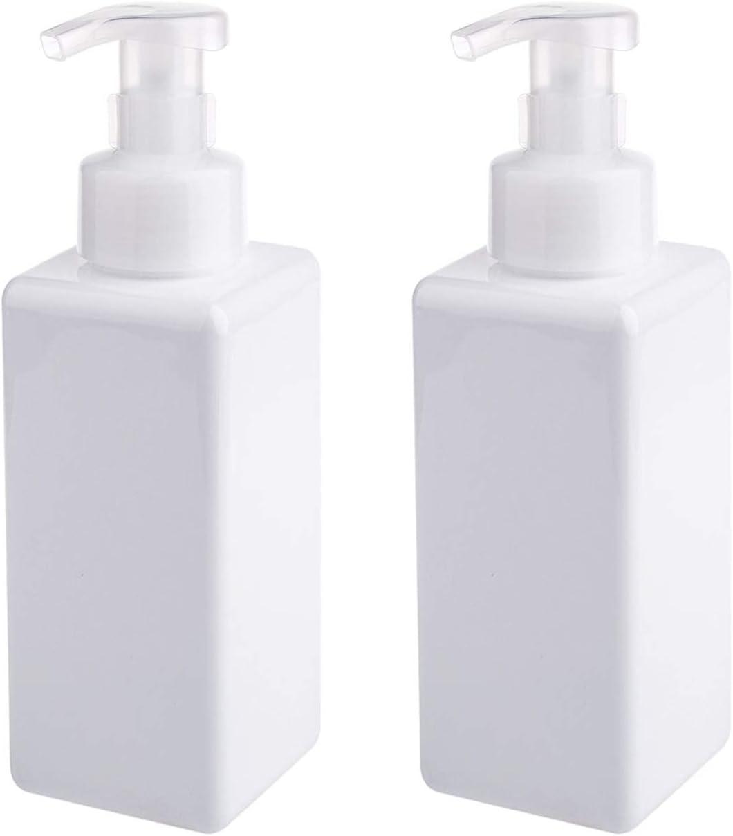 imageUUJOLY Foaming Soap Dispenser 250ml 9oz Refillable Pump Bottle for Liquid Soap Shampoo Body Wash 2 Pcs Small ClearWhite