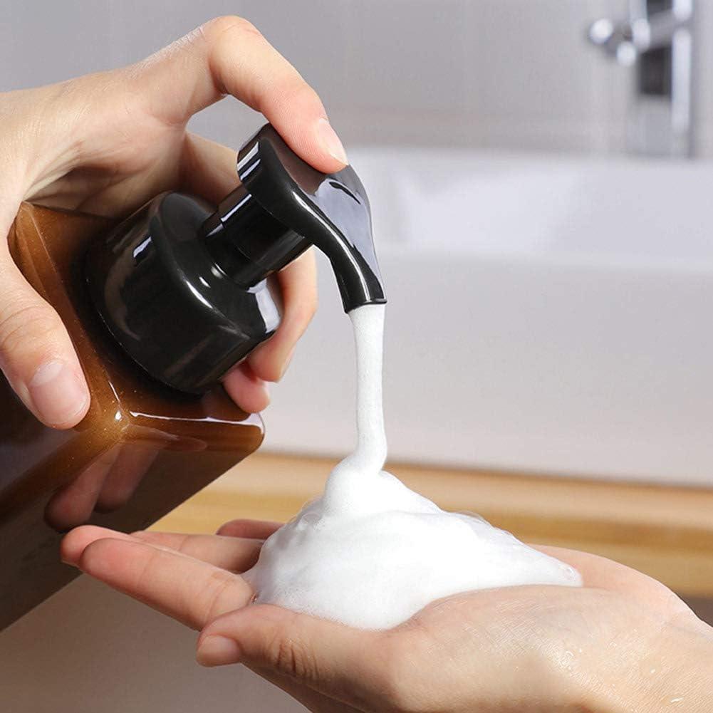 imageUUJOLY Foaming Soap Dispenser 250ml 9oz Refillable Pump Bottle for Liquid Soap Shampoo Body Wash 2 Pcs Small WhiteAmber