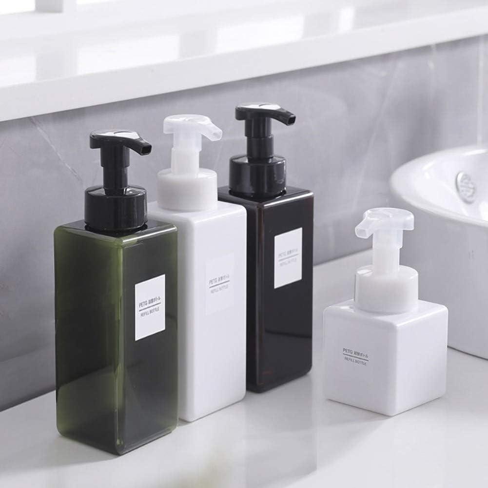 imageUUJOLY Foaming Soap Dispenser 250ml 9oz Refillable Pump Bottle for Liquid Soap Shampoo Body Wash 2 Pcs Small WhiteAmber