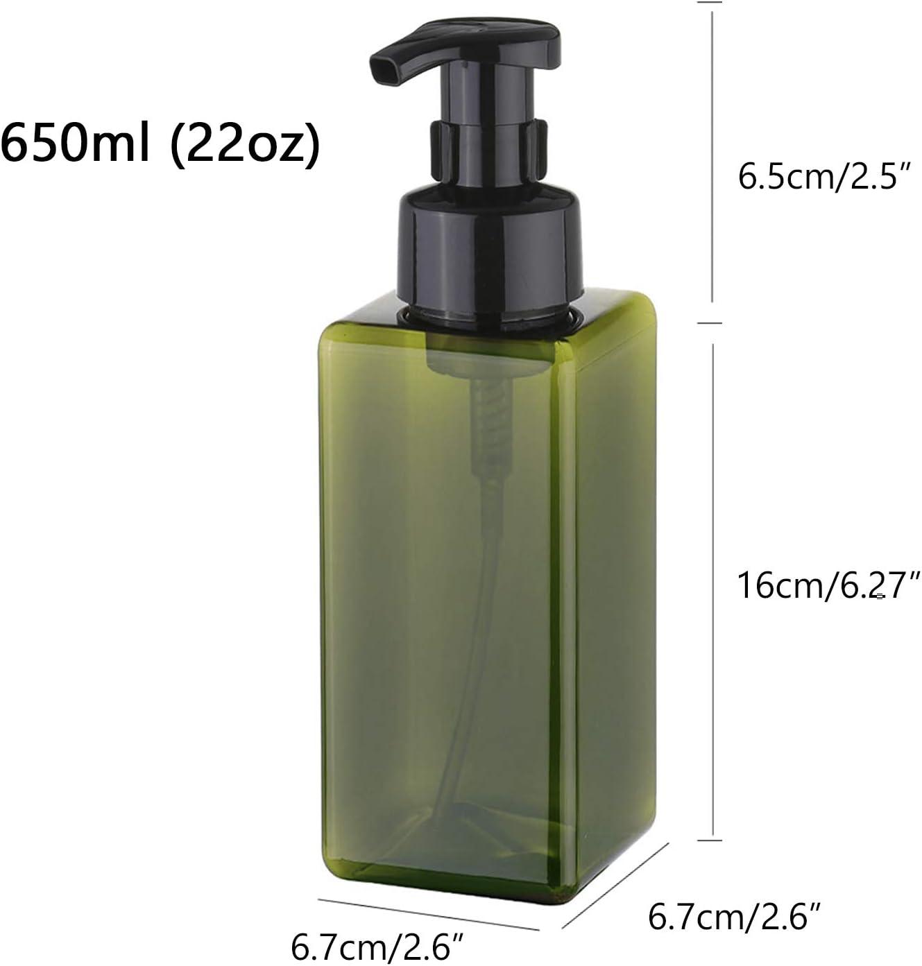 imageUUJOLY Foaming Soap Dispenser 250ml 9oz Refillable Pump Bottle for Liquid Soap Shampoo Body Wash 2 Pcs Small WhiteGreen