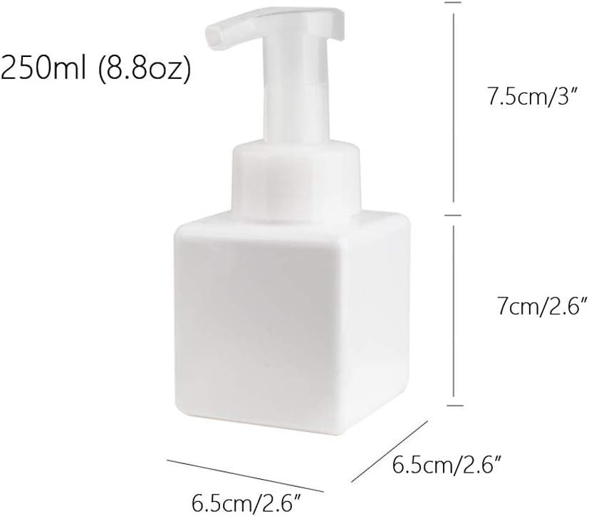 imageUUJOLY Foaming Soap Dispenser 250ml 9oz Refillable Pump Bottle for Liquid Soap Shampoo Body Wash 2 Pcs Small WhiteWhite