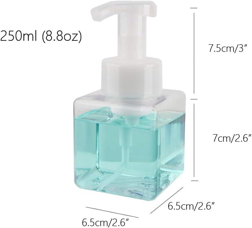 imageUUJOLY Foaming Soap Dispenser 450ml 15oz Refillable Pump Bottle Plastic for Liquid Soap Shampoo Body Wash 2 Pcs AmberClear