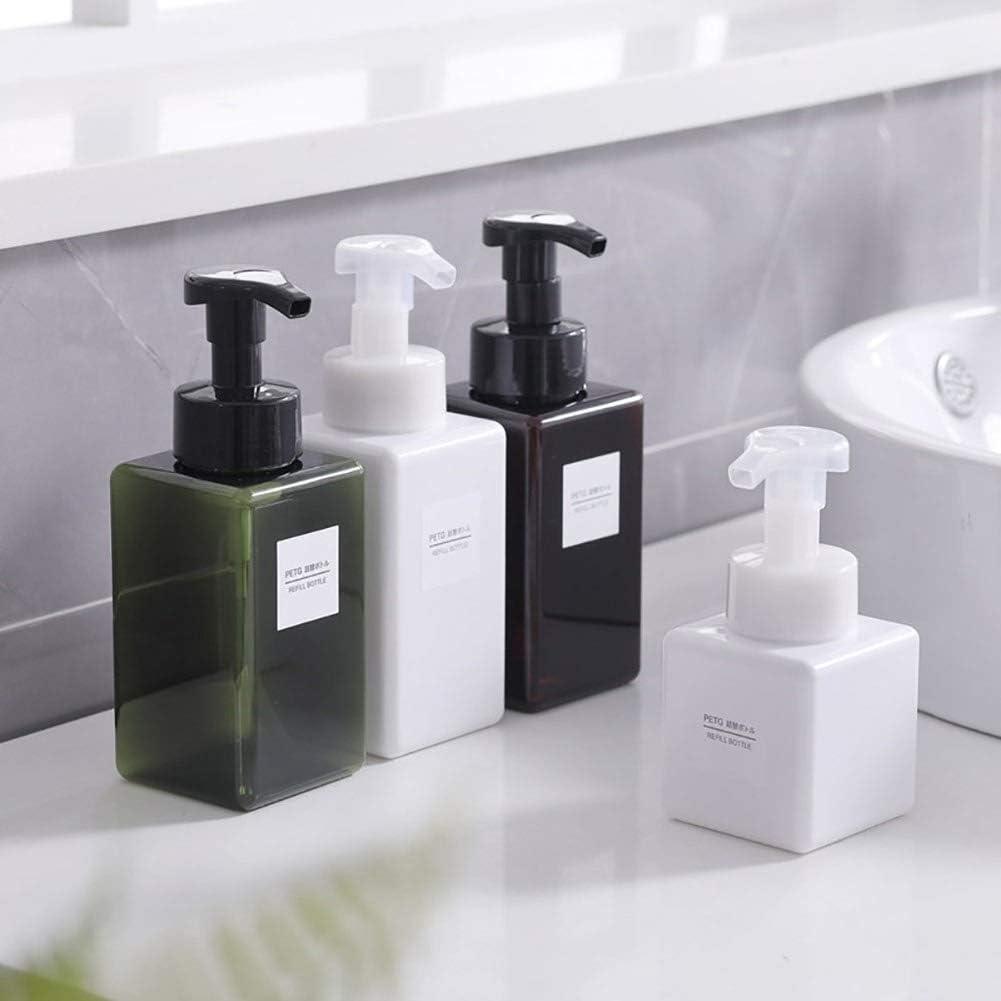 imageUUJOLY Foaming Soap Dispenser 450ml 15oz Refillable Pump Bottle Plastic for Liquid Soap Shampoo Body Wash 2 Pcs AmberWhite