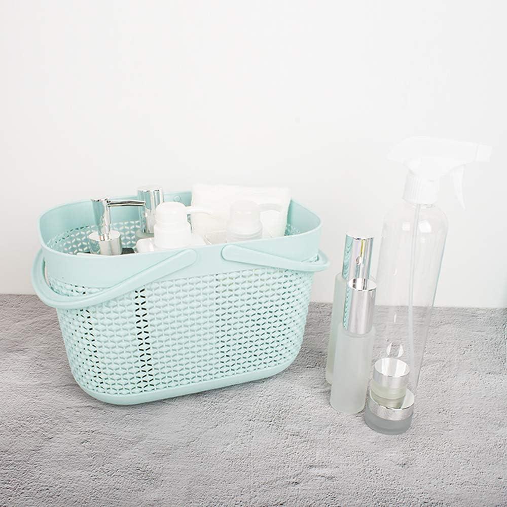 imageUUJOLY Plastic Organizer Storage Baskets with Handles Shower Caddy Bins Organizer for Bathroom and kitchenWhiteGreen