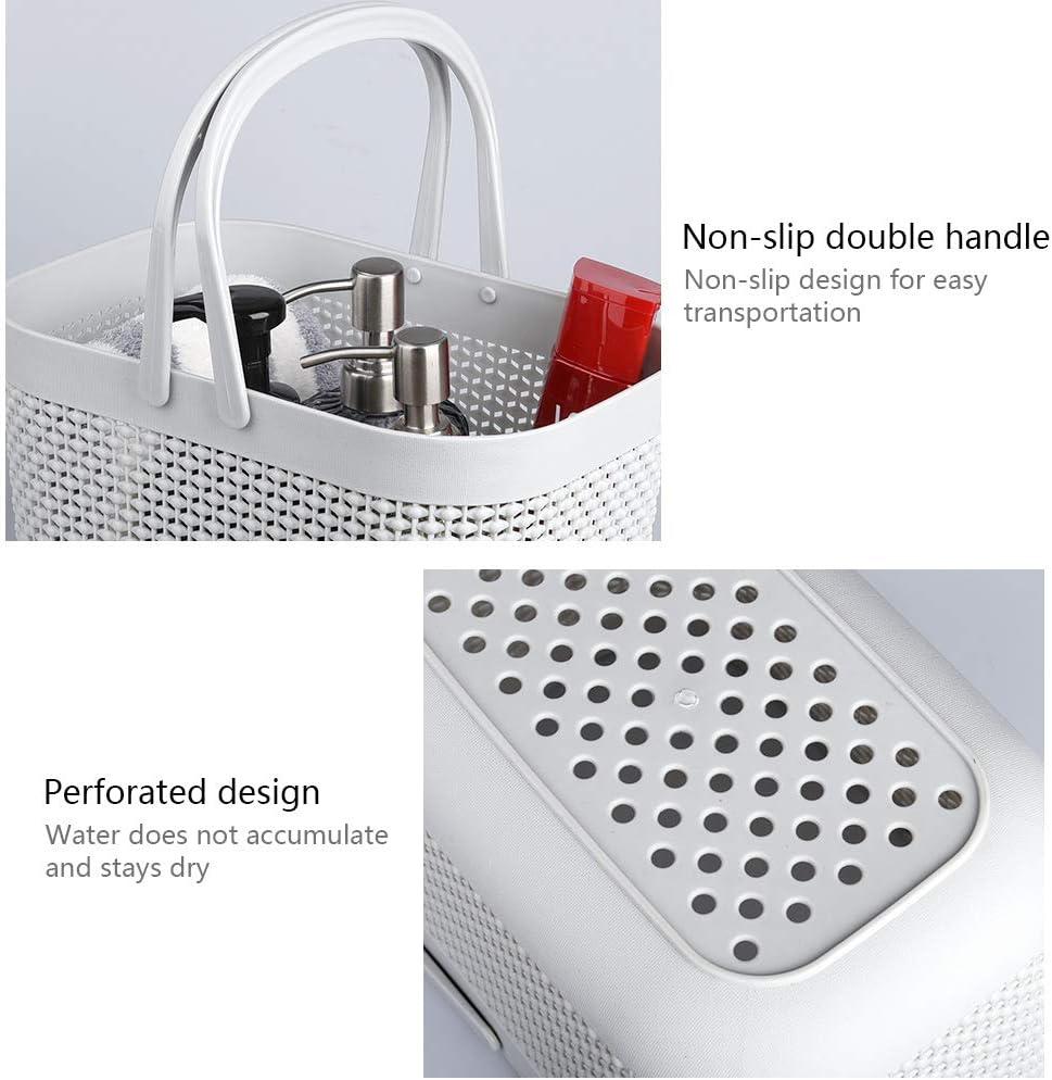 imageUUJOLY Plastic Organizer Storage Baskets with Handles Shower Caddy Bins Organizer for Bathroom and kitchenWhiteGrey