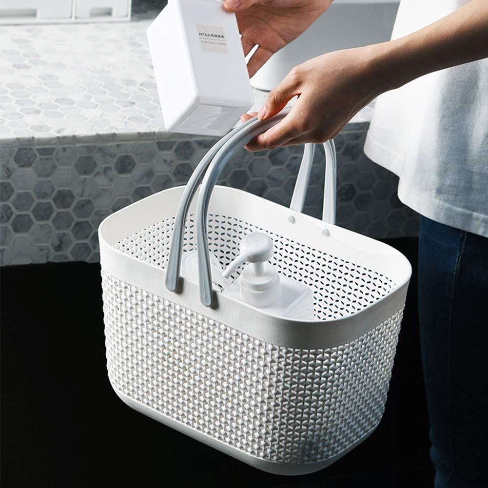 imageUUJOLY Plastic Organizer Storage Baskets with Handles Shower Caddy Bins Organizer for Bathroom and kitchenWhiteWhite