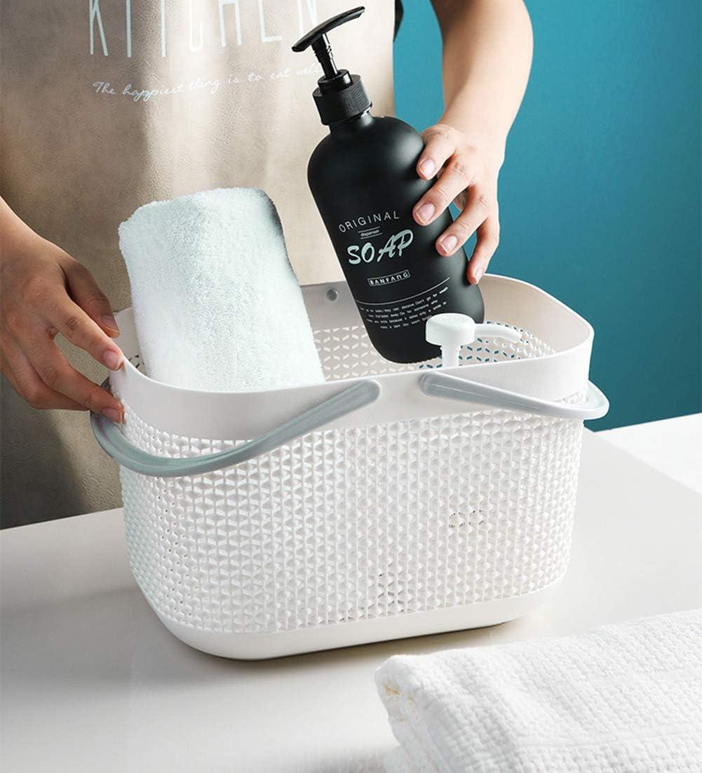imageUUJOLY Plastic Organizer Storage Baskets with Handles Shower Caddy Bins Organizer for Bathroom and kitchenWhiteWhite