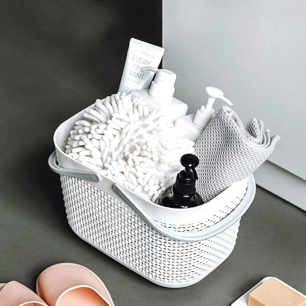 imageUUJOLY Plastic Organizer Storage Baskets with Handles Shower Caddy Bins Organizer for Bathroom and kitchenWhiteWhite