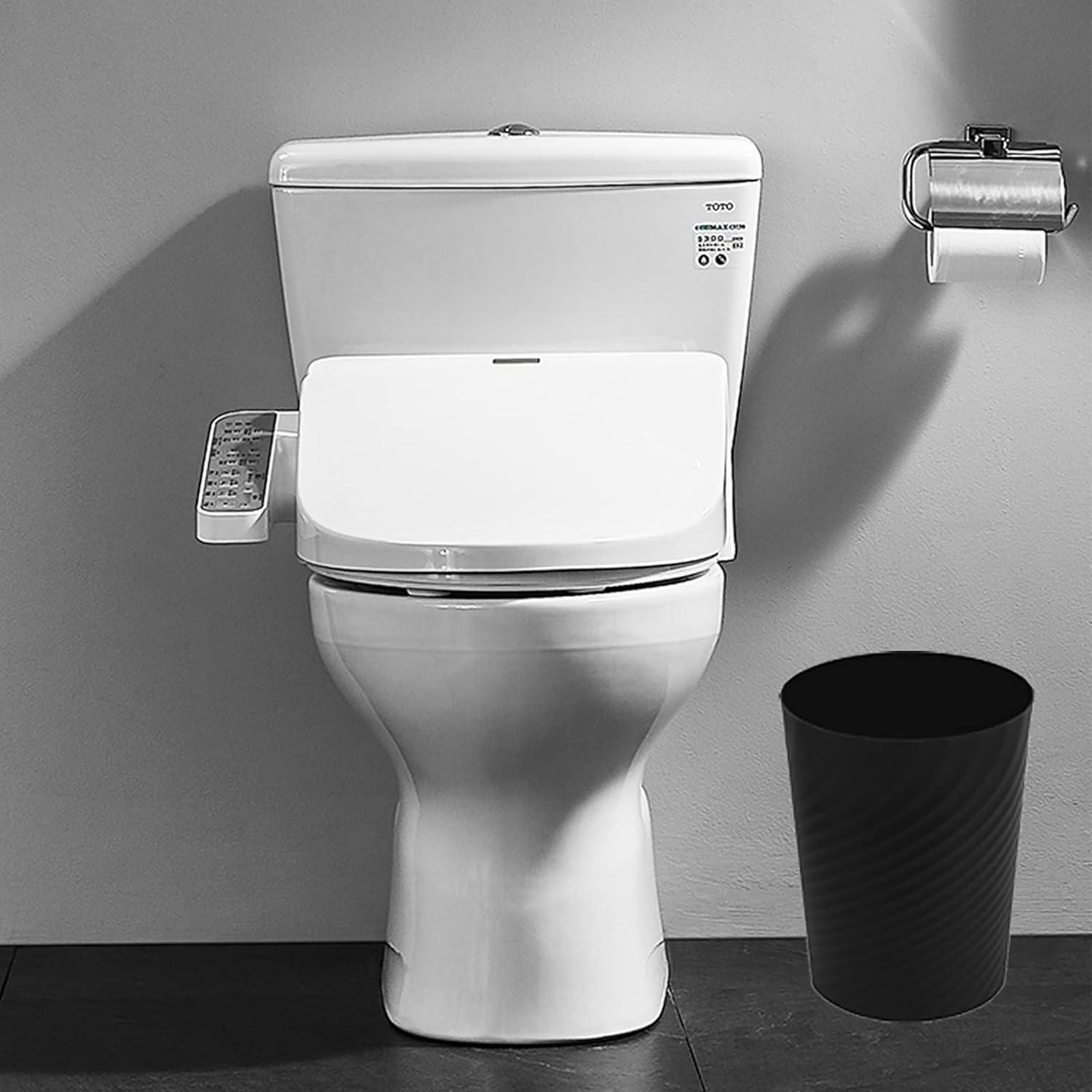 imageUUJOLY Plastic Small Trash Can Wastebasket Garbage Container Basket for Bathrooms Laundry Room Kitchens Offices Kids Rooms Dorms White 18 GallonBlack