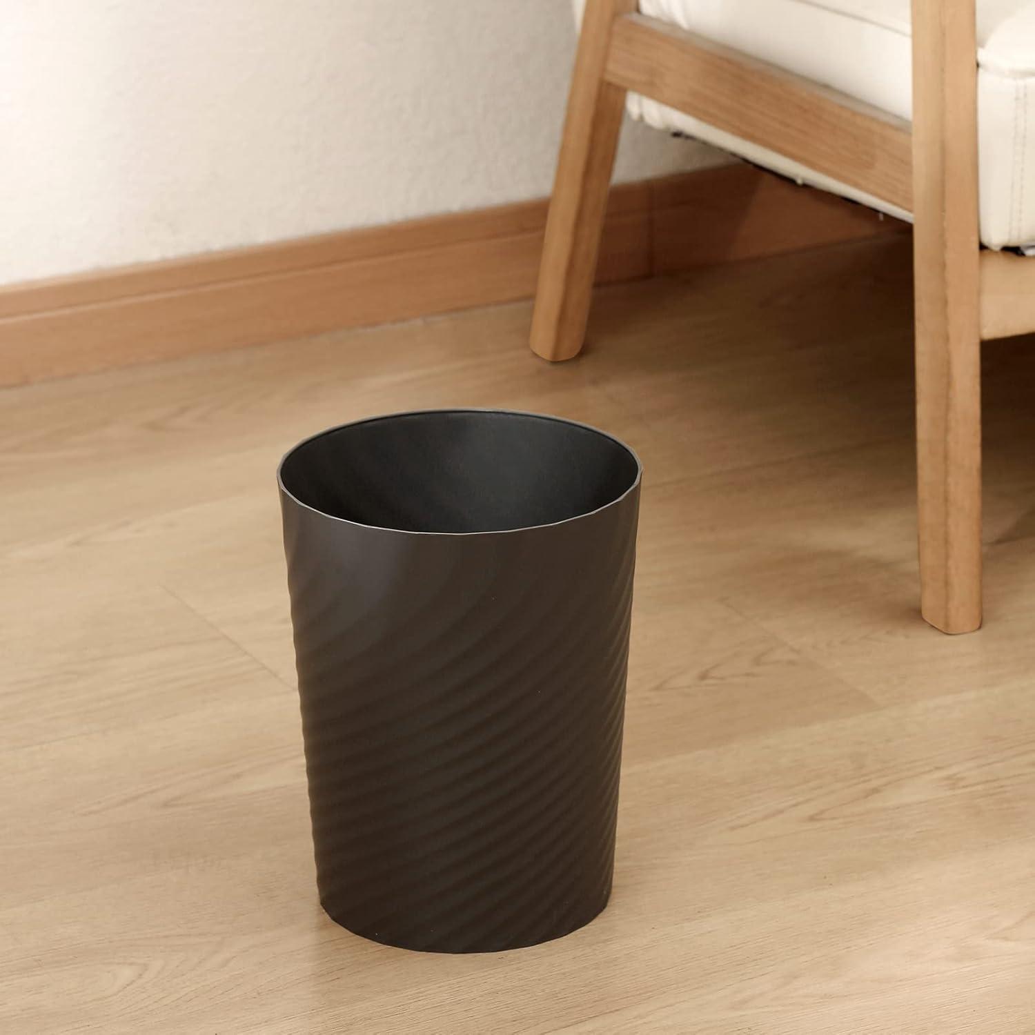 imageUUJOLY Plastic Small Trash Can Wastebasket Garbage Container Basket for Bathrooms Laundry Room Kitchens Offices Kids Rooms Dorms White 18 GallonDark Grey