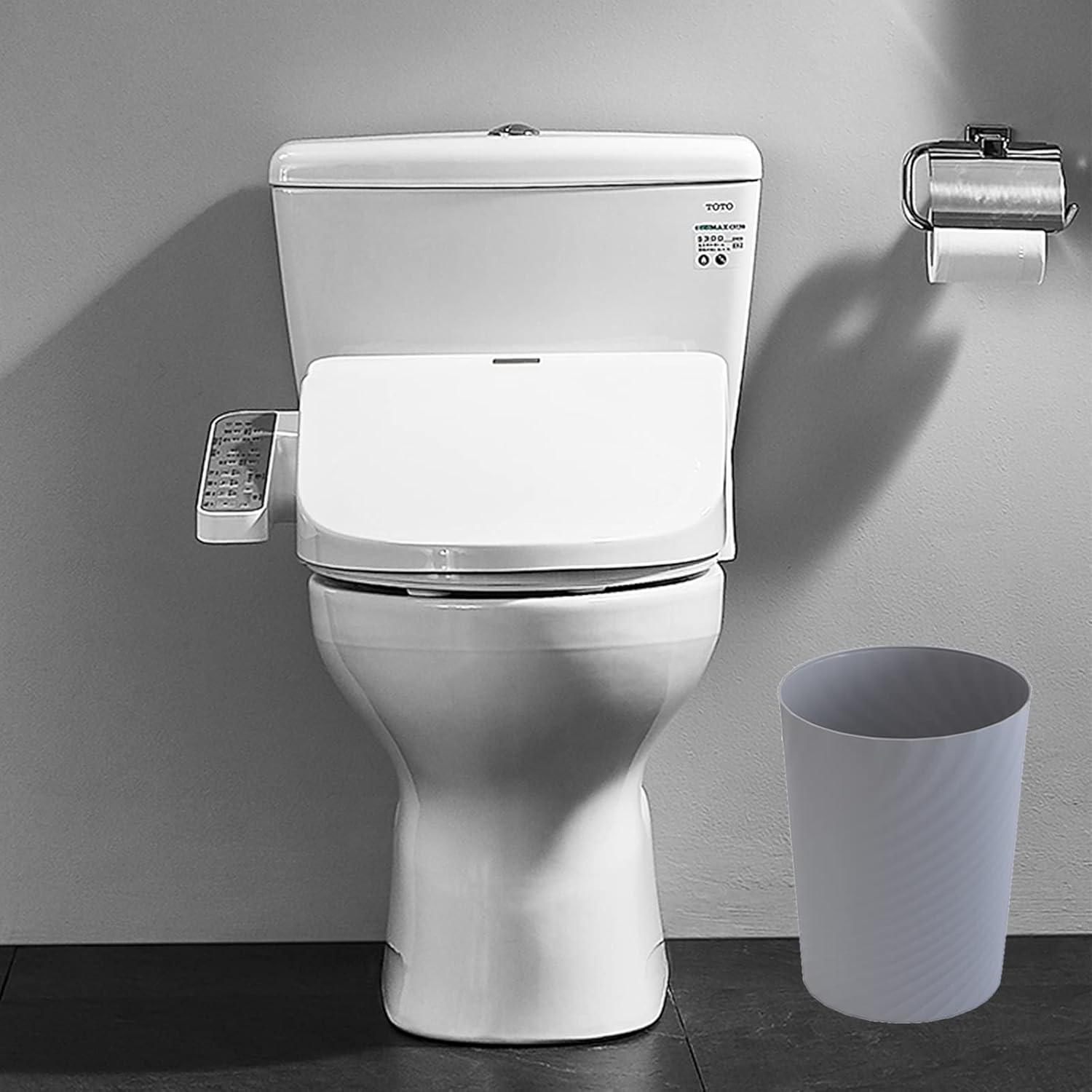 imageUUJOLY Plastic Small Trash Can Wastebasket Garbage Container Basket for Bathrooms Laundry Room Kitchens Offices Kids Rooms Dorms White 18 GallonGrey