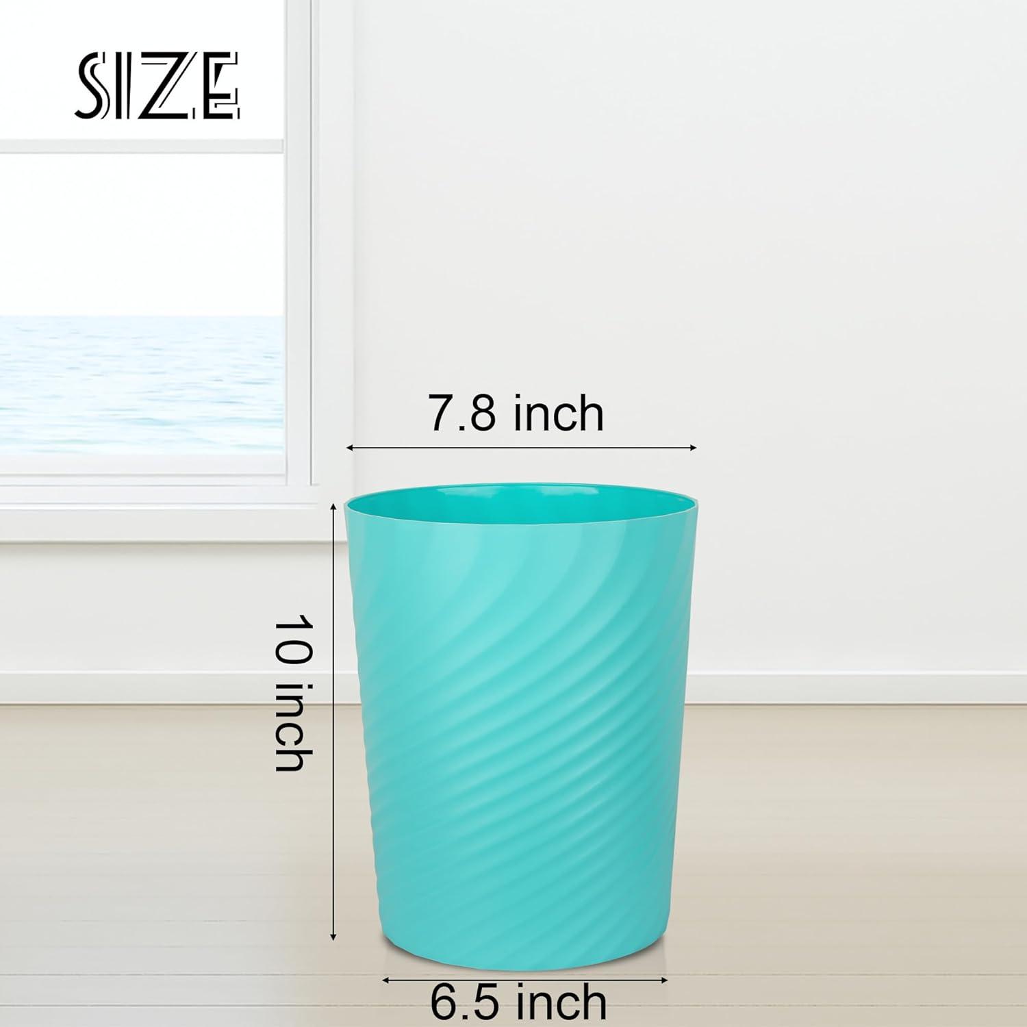 imageUUJOLY Plastic Small Trash Can Wastebasket Garbage Container Basket for Bathrooms Laundry Room Kitchens Offices Kids Rooms Dorms White 18 GallonLight Blue