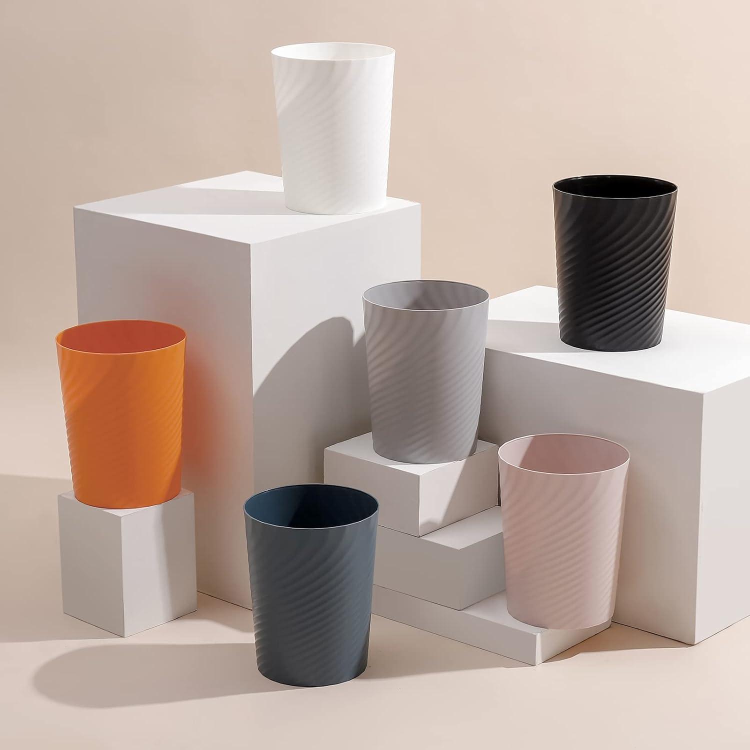 imageUUJOLY Plastic Small Trash Can Wastebasket Garbage Container Basket for Bathrooms Laundry Room Kitchens Offices Kids Rooms Dorms White 18 GallonOrange