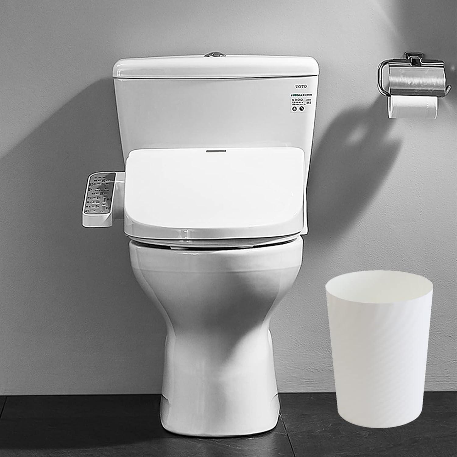 imageUUJOLY Plastic Small Trash Can Wastebasket Garbage Container Basket for Bathrooms Laundry Room Kitchens Offices Kids Rooms Dorms White 18 GallonWhite