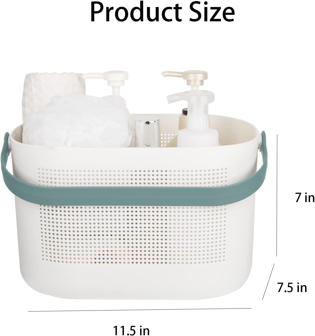 imageUUJOLY Plastic Storage Baskets with Handles Shower Caddy Shelf Organizers Basket for Bathroom Kitchen Dorm Room GreenGreen