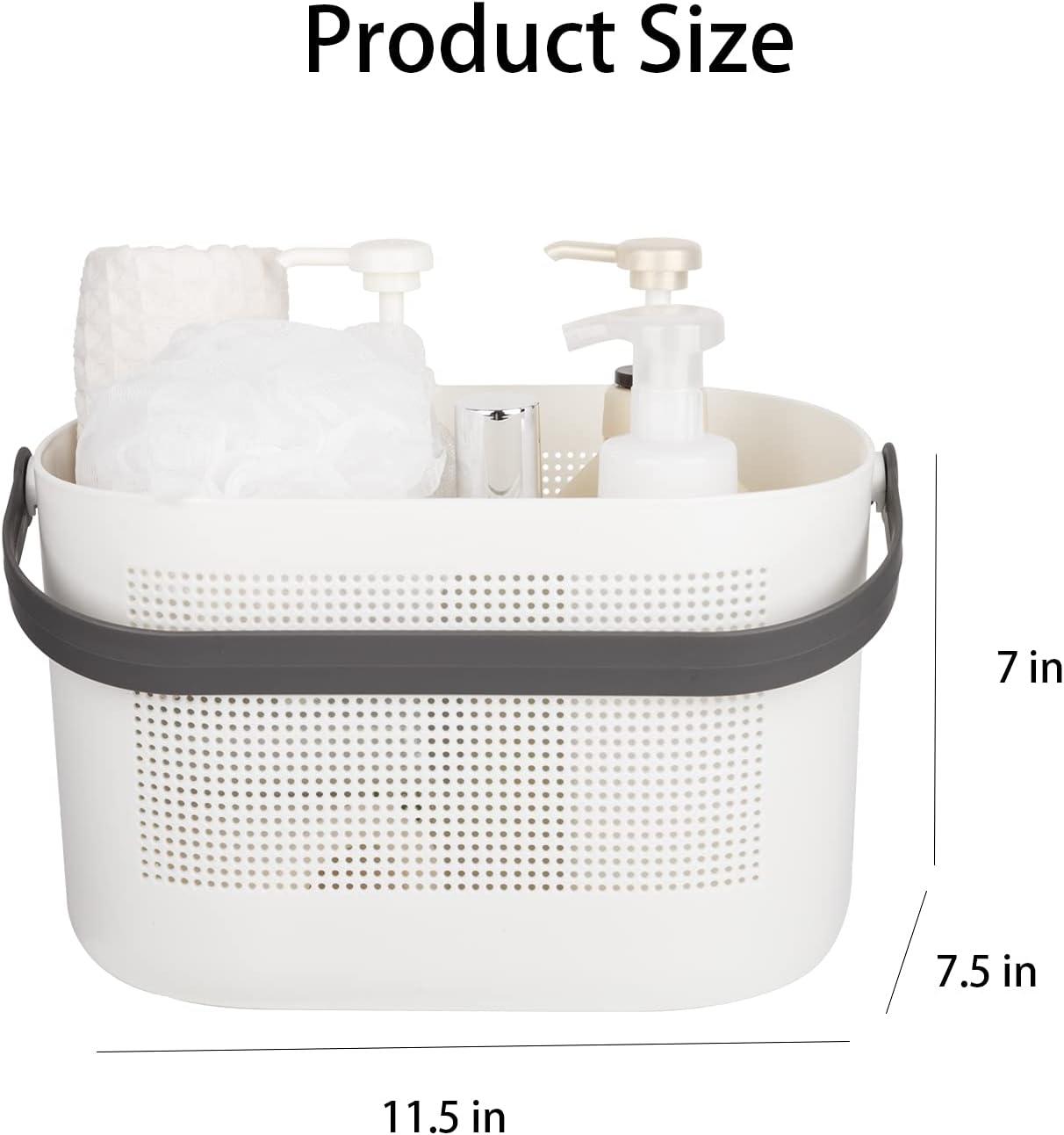 imageUUJOLY Plastic Storage Baskets with Handles Shower Caddy Shelf Organizers Basket for Bathroom Kitchen Dorm Room GreenGrey