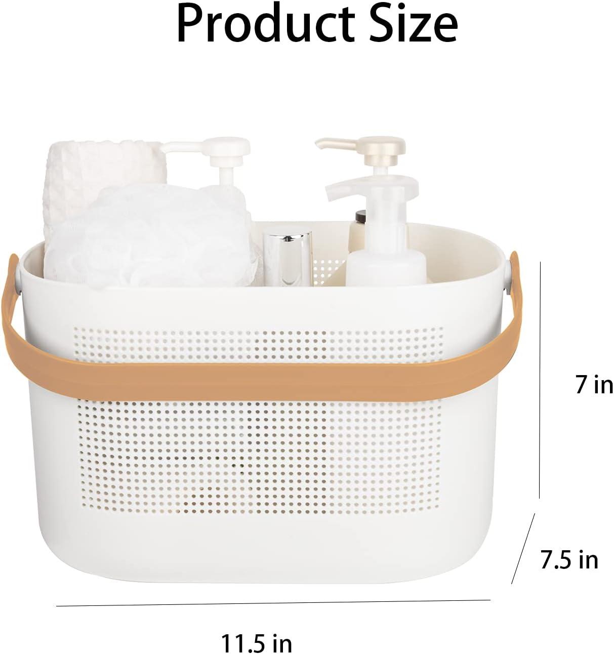 imageUUJOLY Plastic Storage Baskets with Handles Shower Caddy Shelf Organizers Basket for Bathroom Kitchen Dorm Room GreenYellow