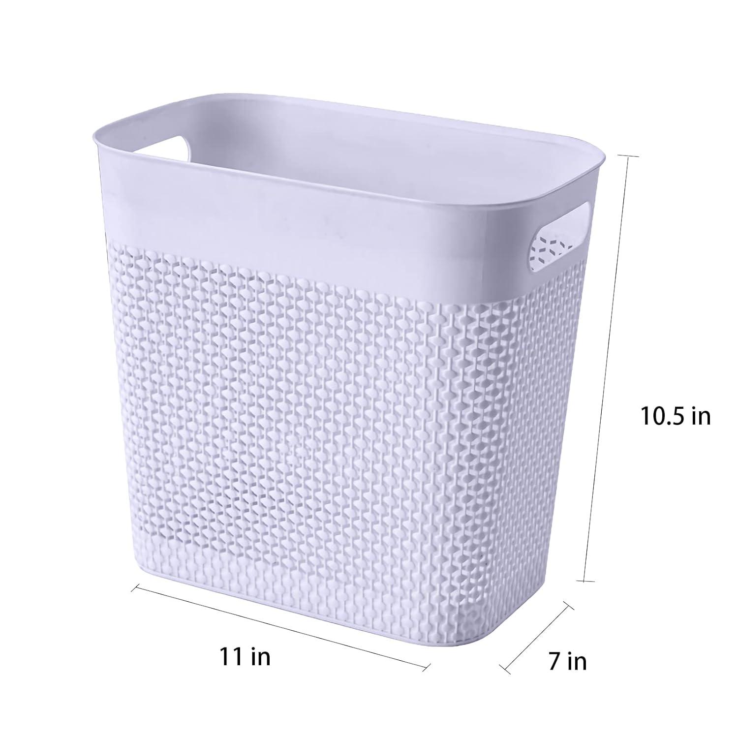 imageUUJOLY Plastic Trash Can Wastebasket Garbage Container Basket for Bathrooms Kitchens Offices Kids Rooms Pink 3 Gallon 1 PackGrey