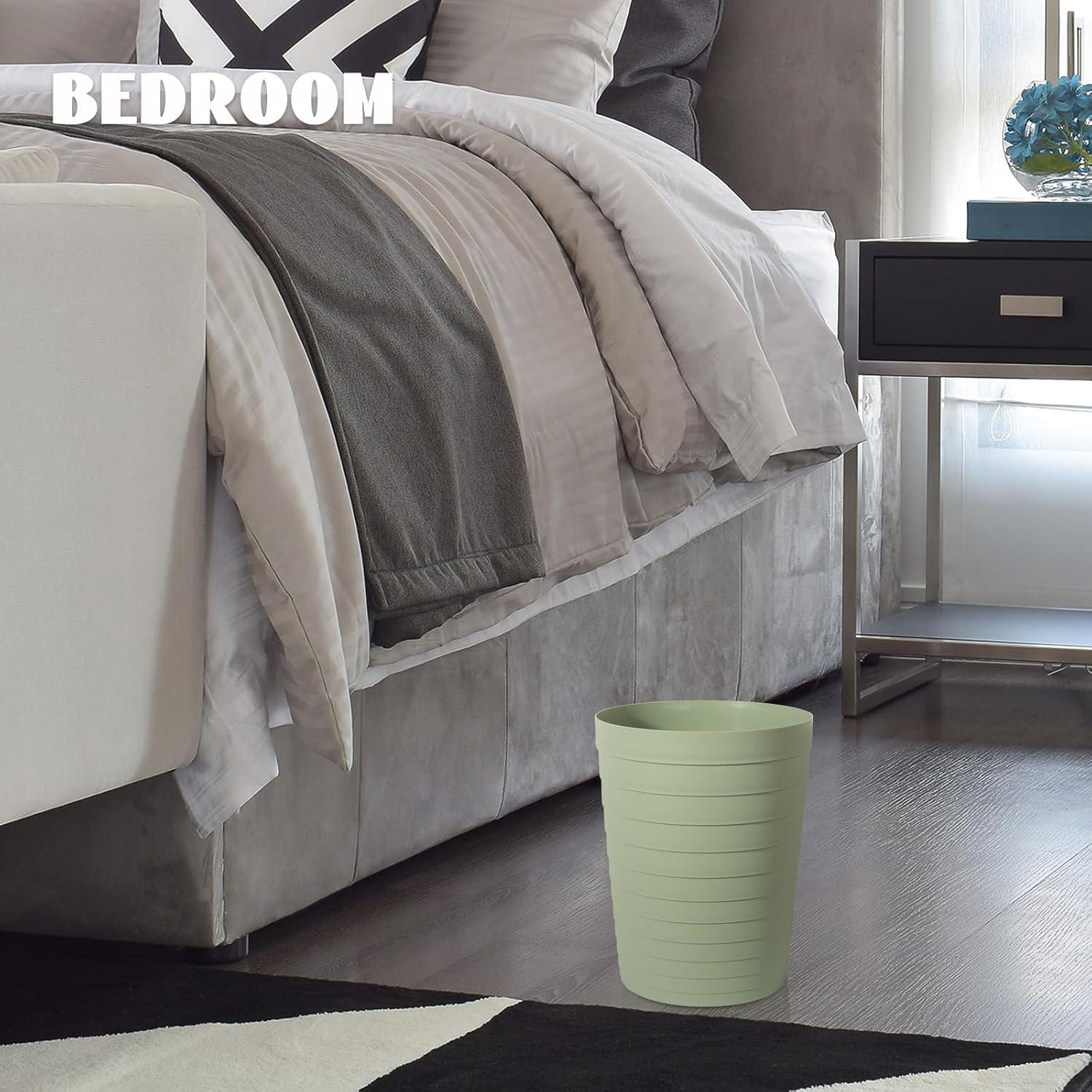 imageUUJOLY Small Bathroom Trash Can Wastebasket Plastic Garbage Bin Container Basket for Bathrooms Laundry Room Kitchens Offices Kids Rooms Dorms Black 18 GallonMint Green