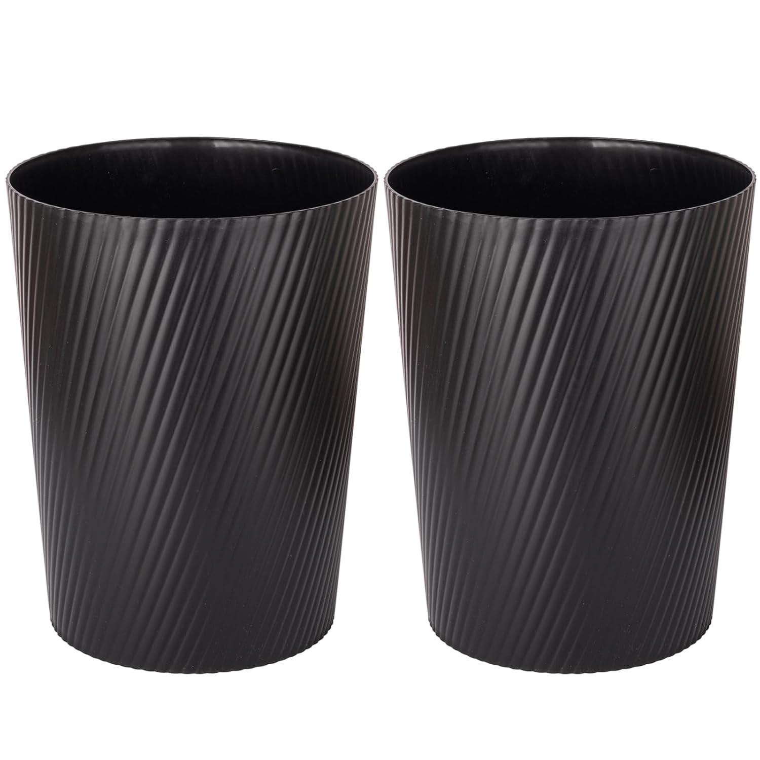 imageUUJOLY Small Trash Can Wastebasket Garbage Can Container Bins for Bathrooms Laundry Room Kitchens Offices Kids Rooms Dorms WhiteBlack