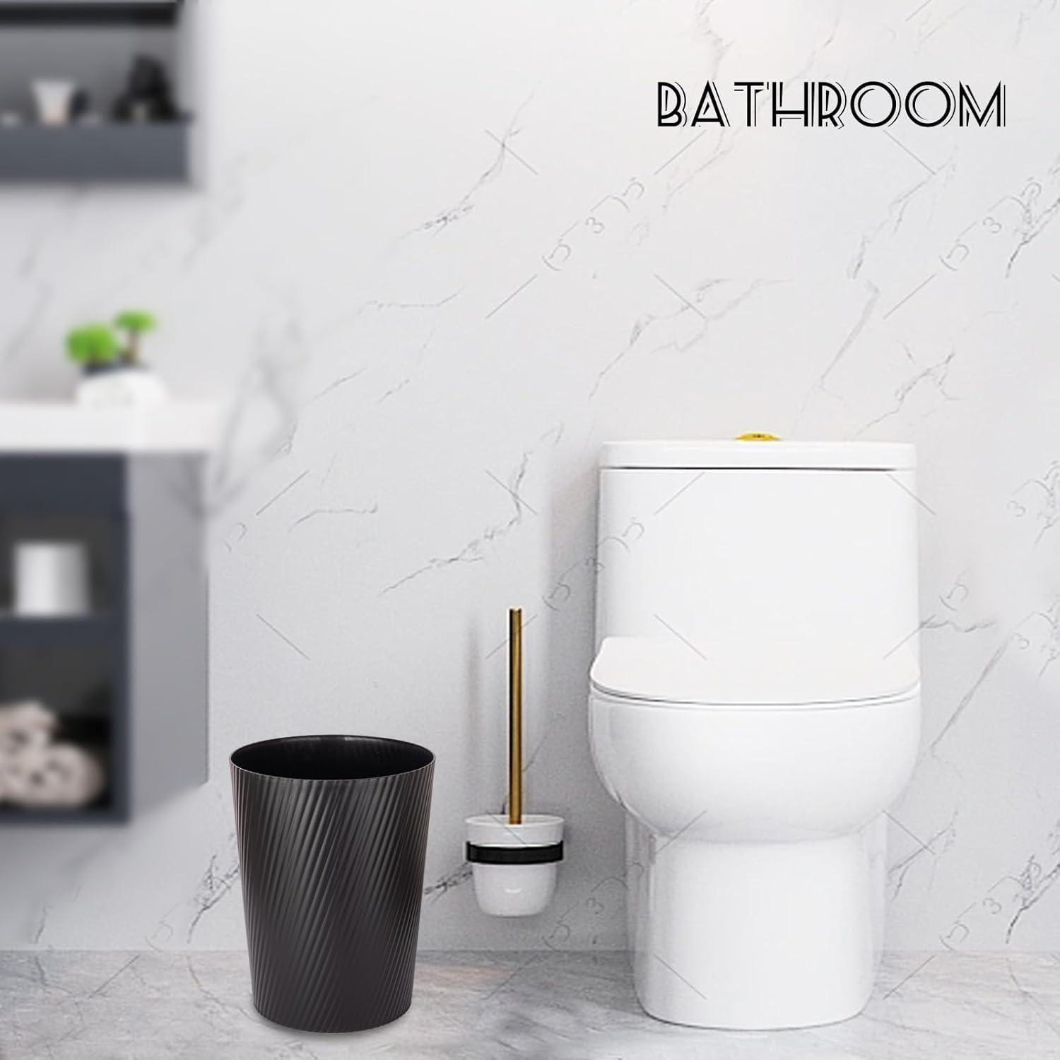 imageUUJOLY Small Trash Can Wastebasket Garbage Can Container Bins for Bathrooms Laundry Room Kitchens Offices Kids Rooms Dorms WhiteBlack