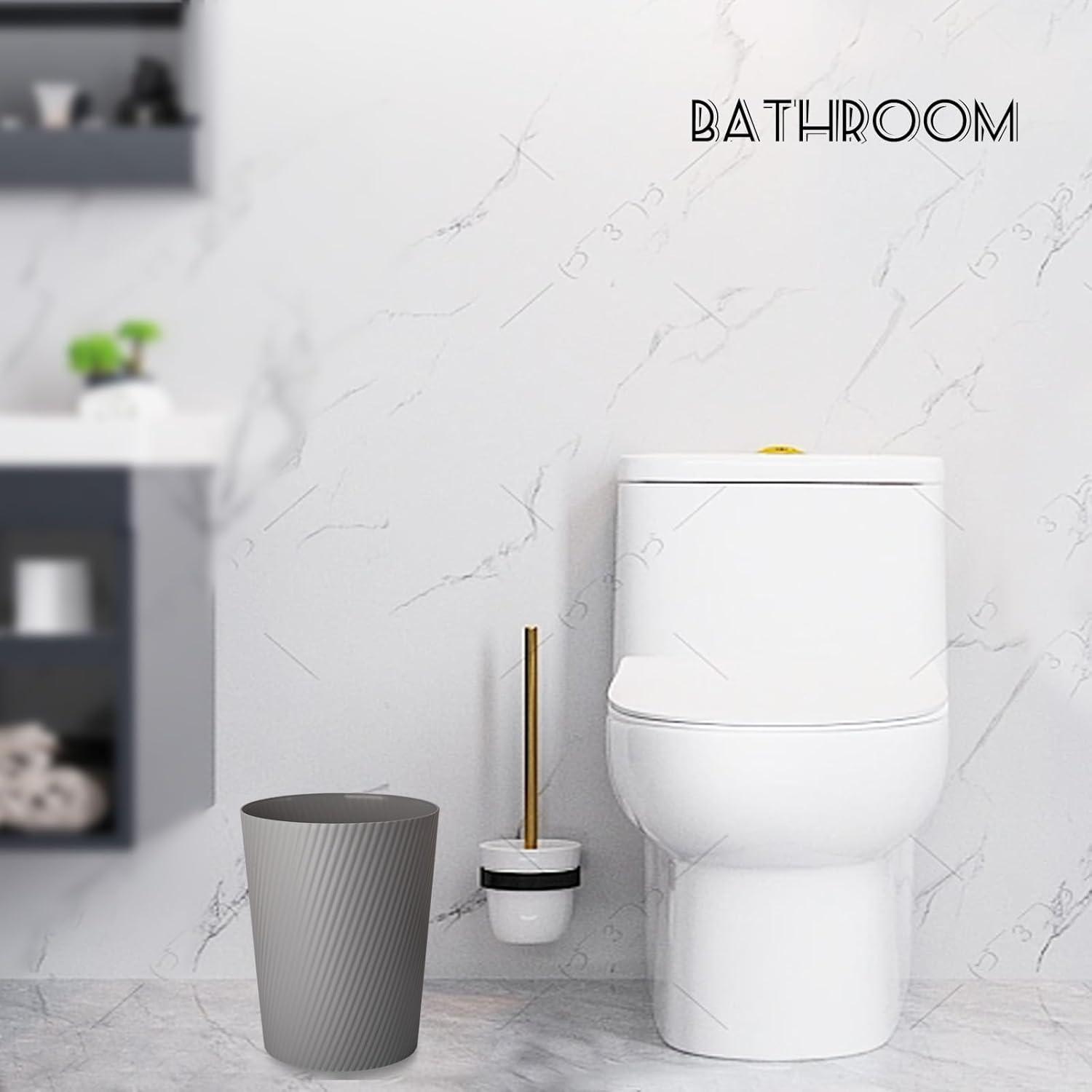 imageUUJOLY Small Trash Can Wastebasket Garbage Can Container Bins for Bathrooms Laundry Room Kitchens Offices Kids Rooms Dorms WhiteDark Grey