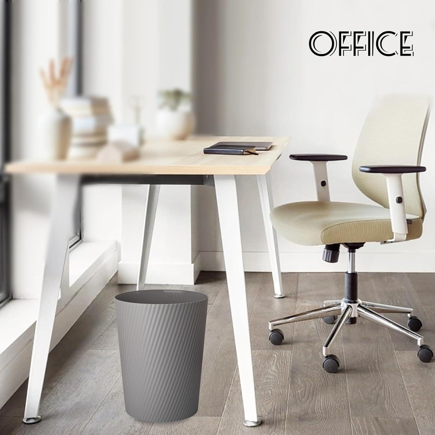 imageUUJOLY Small Trash Can Wastebasket Garbage Can Container Bins for Bathrooms Laundry Room Kitchens Offices Kids Rooms Dorms WhiteDark Grey