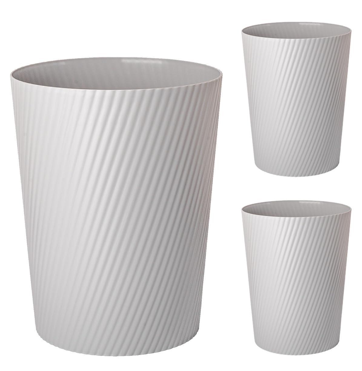 imageUUJOLY Small Trash Can Wastebasket Garbage Can Container Bins for Bathrooms Laundry Room Kitchens Offices Kids Rooms Dorms WhiteGrey