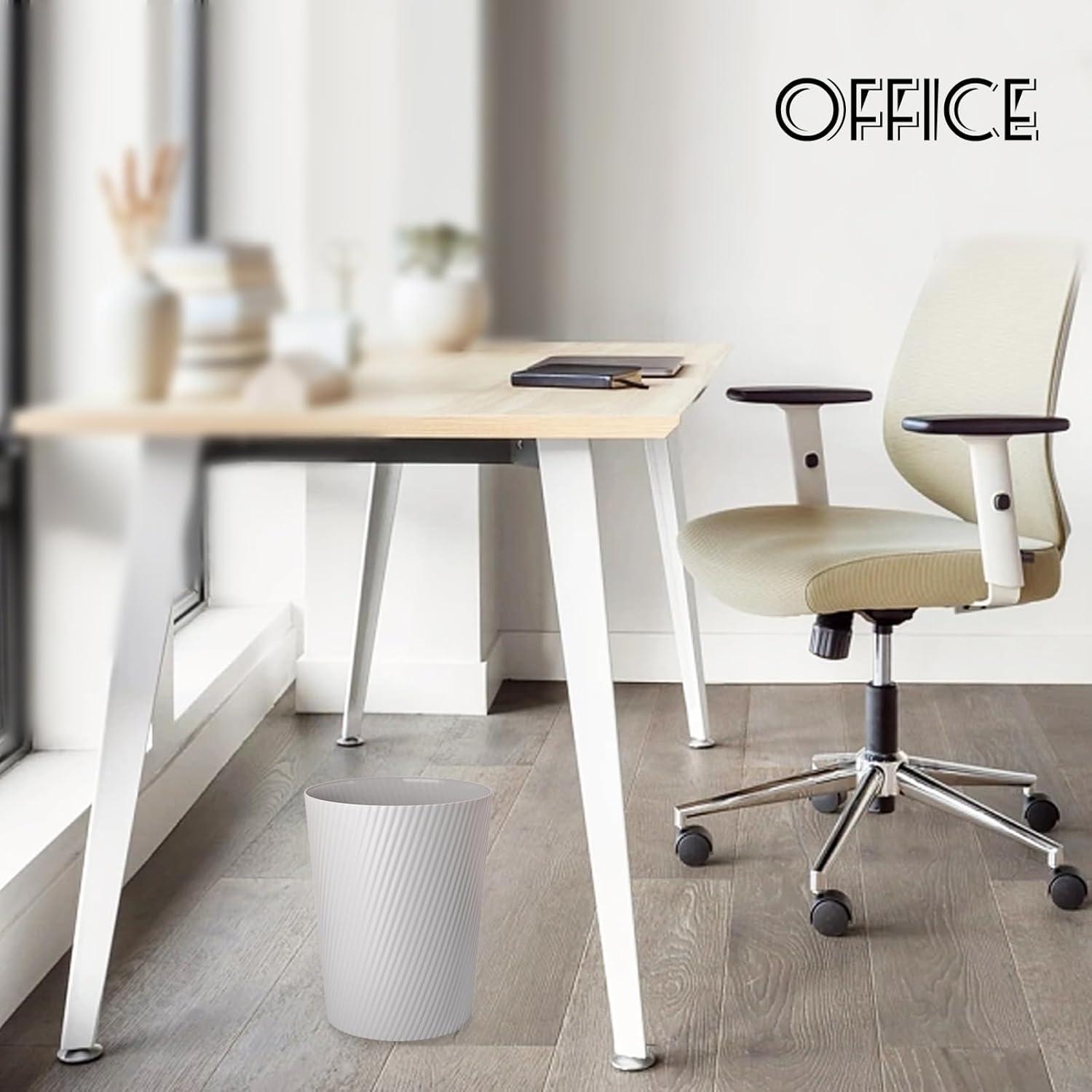 imageUUJOLY Small Trash Can Wastebasket Garbage Can Container Bins for Bathrooms Laundry Room Kitchens Offices Kids Rooms Dorms WhiteGrey