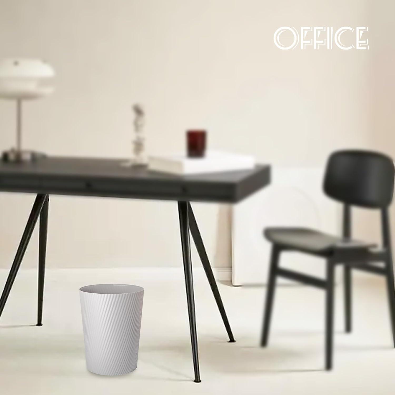 imageUUJOLY Small Trash Can Wastebasket Garbage Can Container Bins for Bathrooms Laundry Room Kitchens Offices Kids Rooms Dorms WhiteGrey