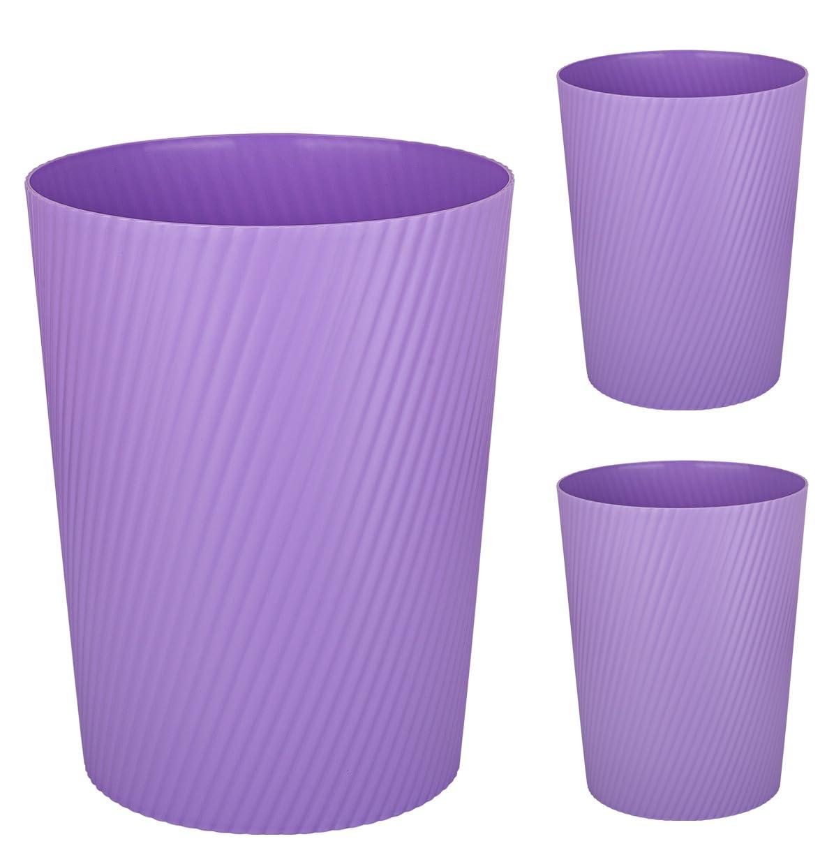 imageUUJOLY Small Trash Can Wastebasket Garbage Can Container Bins for Bathrooms Laundry Room Kitchens Offices Kids Rooms Dorms WhiteTaro Purple
