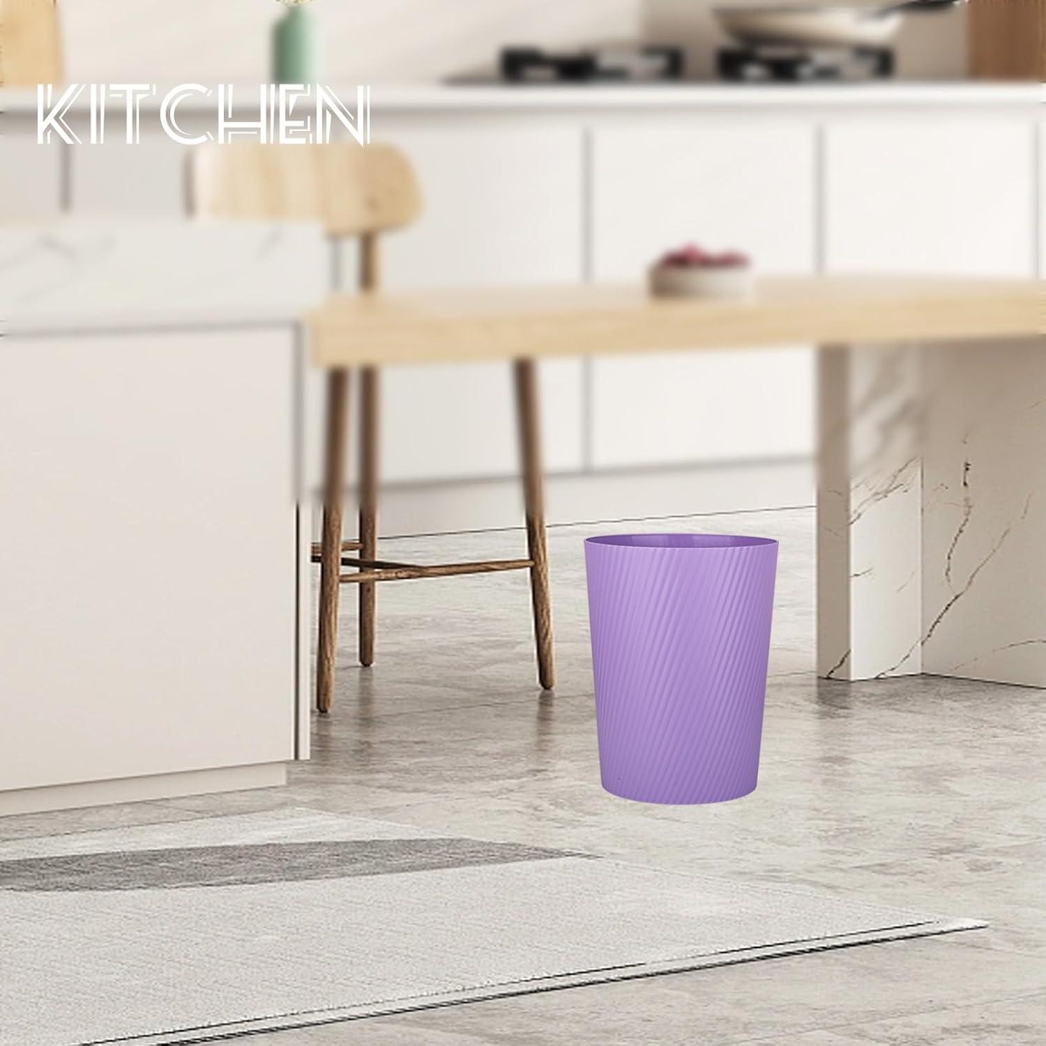 imageUUJOLY Small Trash Can Wastebasket Garbage Can Container Bins for Bathrooms Laundry Room Kitchens Offices Kids Rooms Dorms WhiteTaro Purple