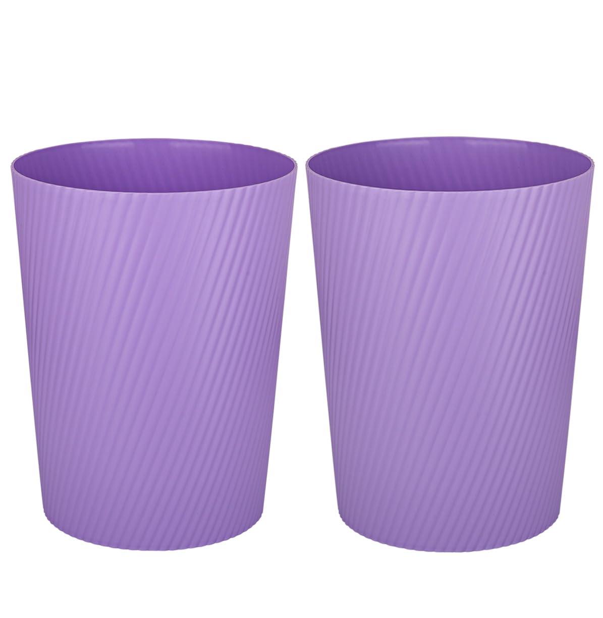 imageUUJOLY Small Trash Can Wastebasket Garbage Can Container Bins for Bathrooms Laundry Room Kitchens Offices Kids Rooms Dorms WhiteTaro Purple