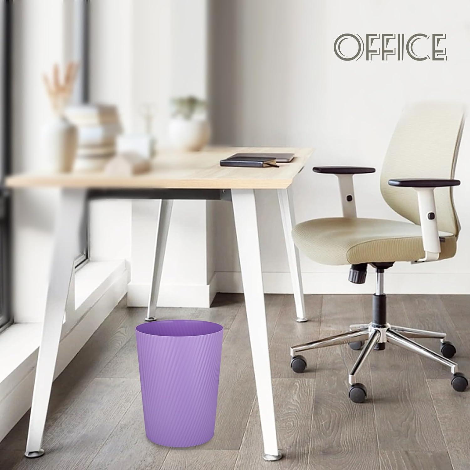 imageUUJOLY Small Trash Can Wastebasket Garbage Can Container Bins for Bathrooms Laundry Room Kitchens Offices Kids Rooms Dorms WhiteTaro Purple