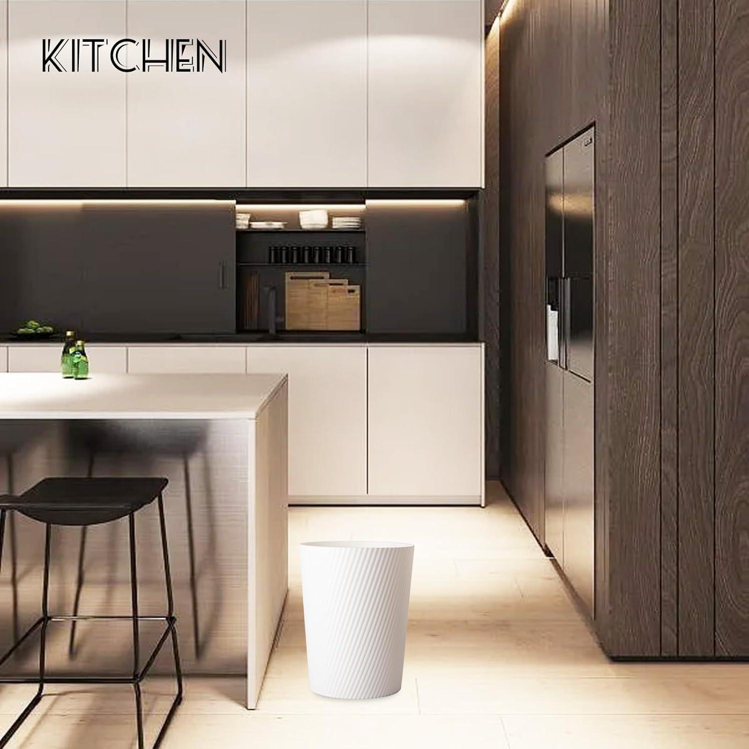 imageUUJOLY Small Trash Can Wastebasket Garbage Can Container Bins for Bathrooms Laundry Room Kitchens Offices Kids Rooms Dorms WhiteWhite