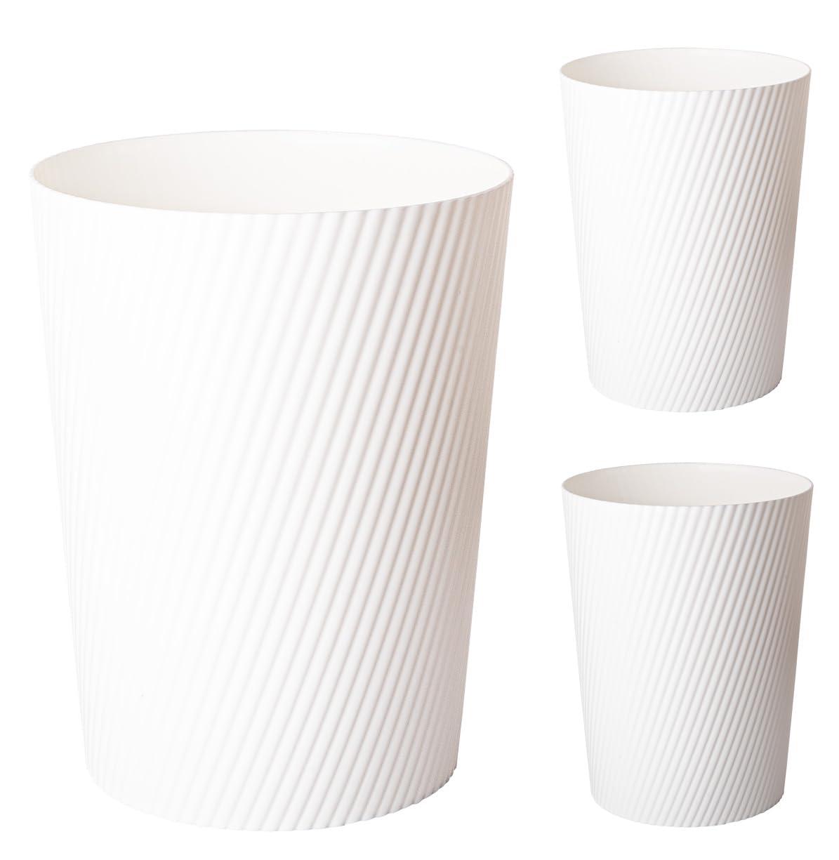 imageUUJOLY Small Trash Can Wastebasket Garbage Can Container Bins for Bathrooms Laundry Room Kitchens Offices Kids Rooms Dorms WhiteWhite