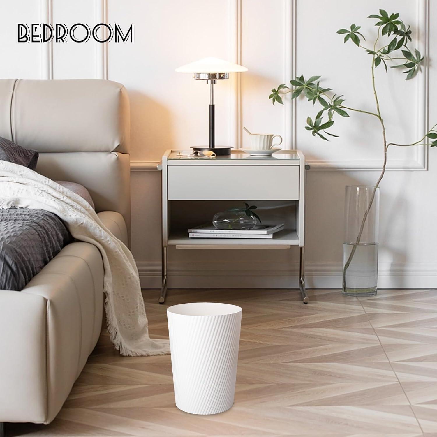 imageUUJOLY Small Trash Can Wastebasket Garbage Can Container Bins for Bathrooms Laundry Room Kitchens Offices Kids Rooms Dorms WhiteWhite