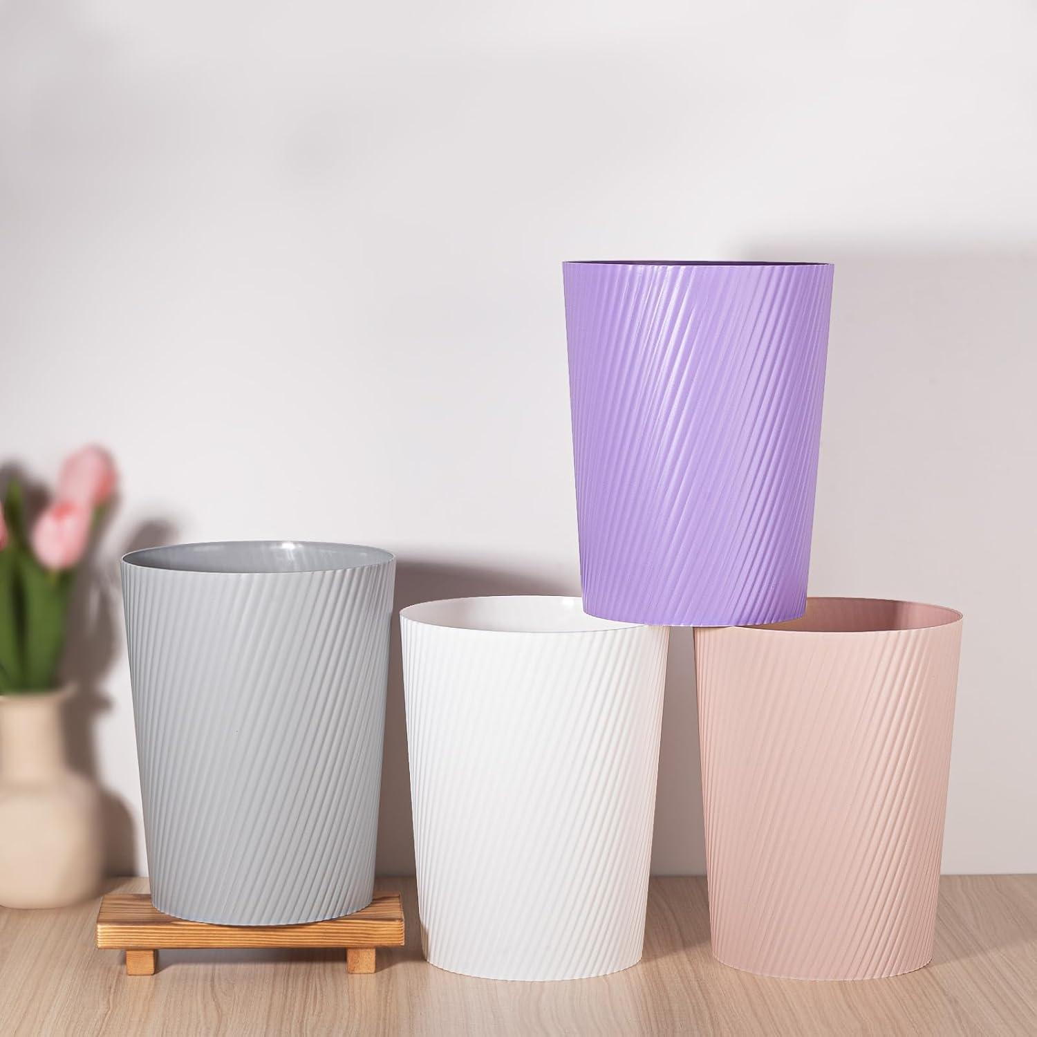 imageUUJOLY Small Trash Can Wastebasket Garbage Can Container Bins for Bathrooms Laundry Room Kitchens Offices Kids Rooms Dorms WhiteWhite